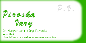 piroska vary business card
